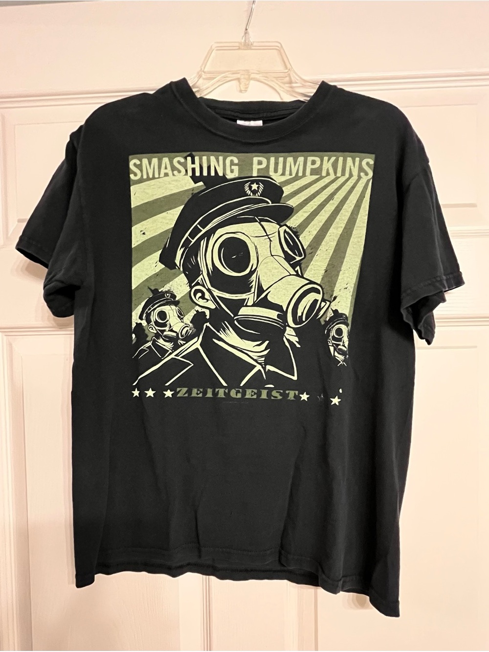 Smashing Pumpkins 'Zeitgeist' Graphic Tee - Black with Pale Green Print